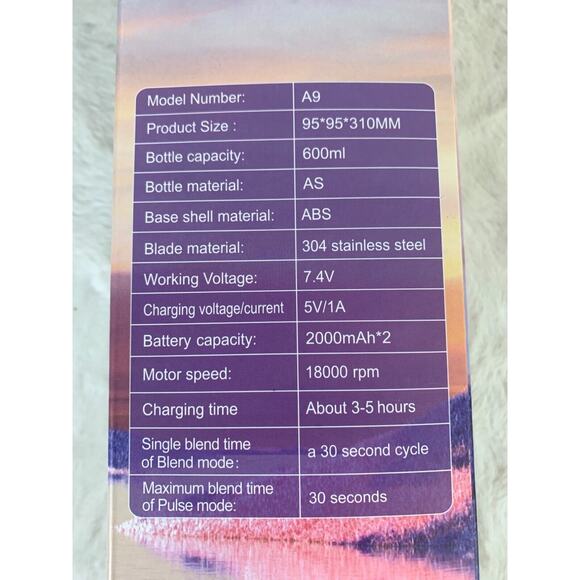 Tulevik A9 Portable Blender 600ML Rechargeable Battery Travel-Friendly Design - Picture 5 of 5